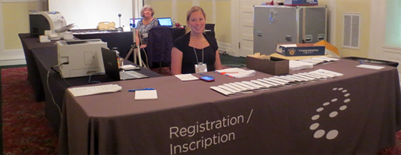 Photo of the on-site CICS registration desk